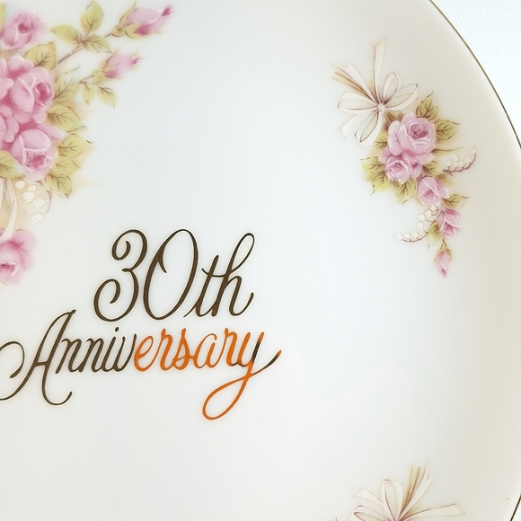 Vintage 30th Anniversary Decor Floral with Gold Plates SAJI Made in Japan - Picture 4 of 7